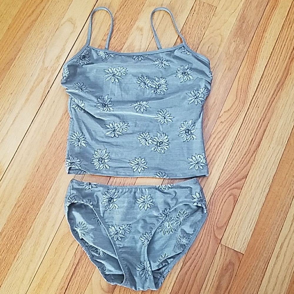 Tankini georgous jacquard grey floral